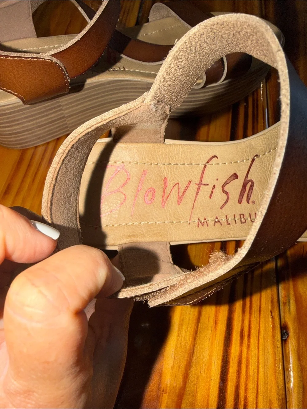 Blowfish Brown Platform Sandal with Ankle Strap